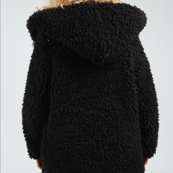 Vintage Style Shaggy Coat- BLACK - Picture 7 of 8